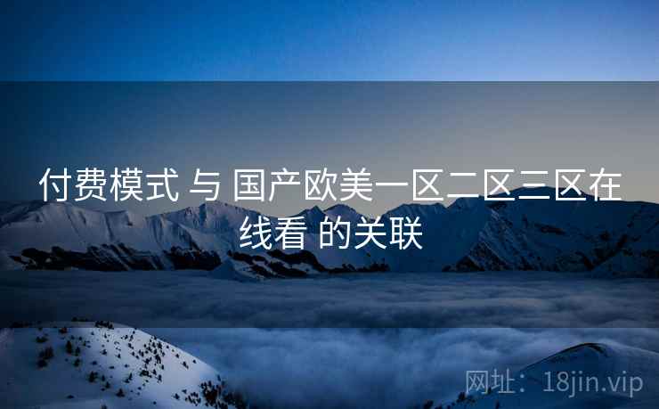 付费模式 与 国产欧美一区二区三区在线看 的关联