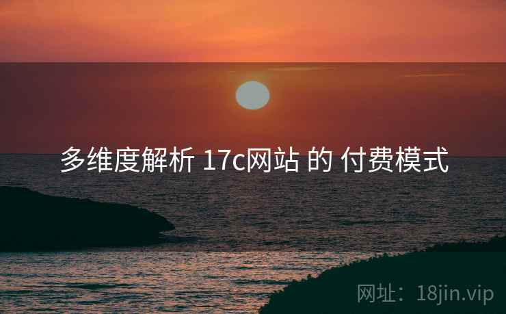 多维度解析 17c网站 的 付费模式