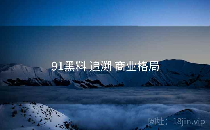 91黑料 追溯 商业格局
