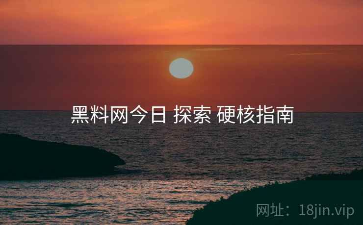 黑料网今日 探索 硬核指南