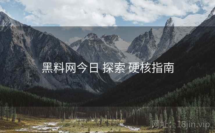 黑料网今日 探索 硬核指南