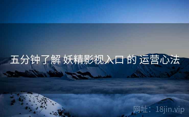 五分钟了解 妖精影视入口 的 运营心法