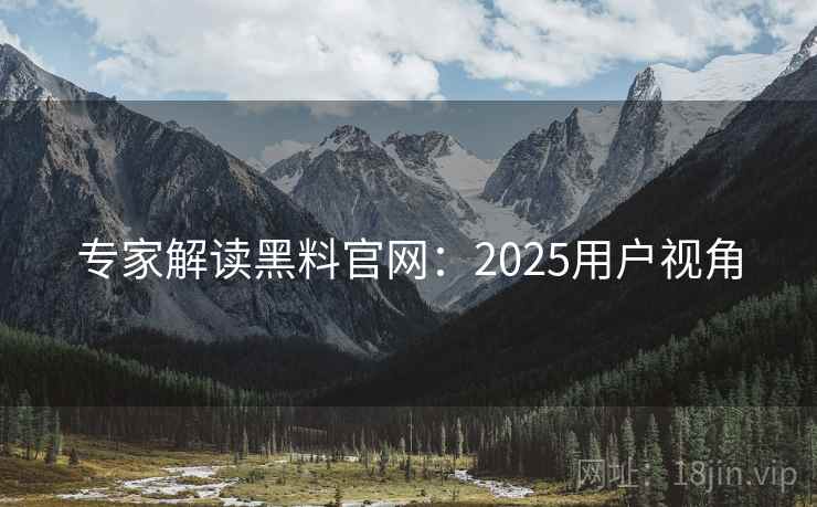 专家解读黑料官网：2025用户视角
